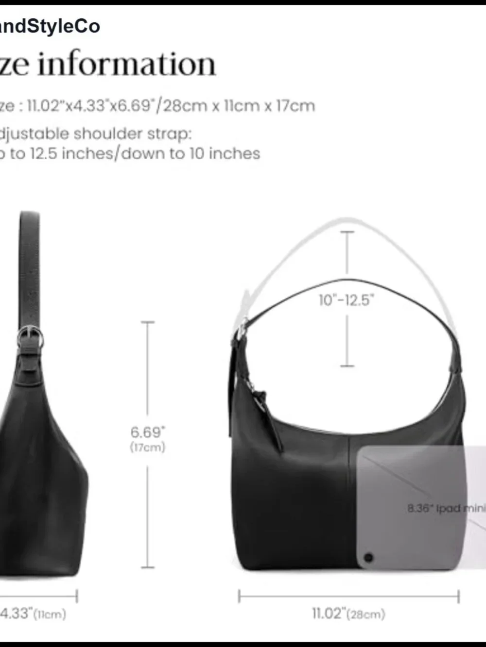 Genuine Leather Slouchy Hobo Bag for Women Work Shoulder Purse